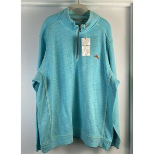 NWT's Tommy Bahama Tobago Bay Half Zip Blue Sweater 2XLT Tall